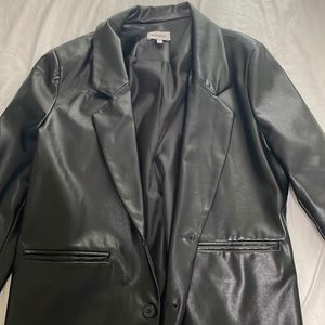 Vegan leather blazer